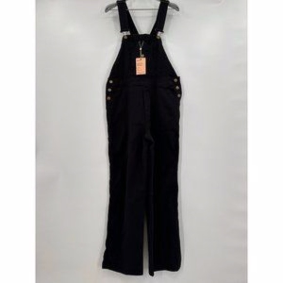 NWT Quince Organic Stretch Cotton Twill Relaxed Overalls in Black Sz XS - Picture 10 of 10